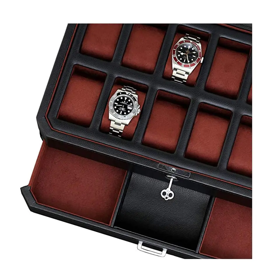 Estuche de lujo negro para 12 relojes 4