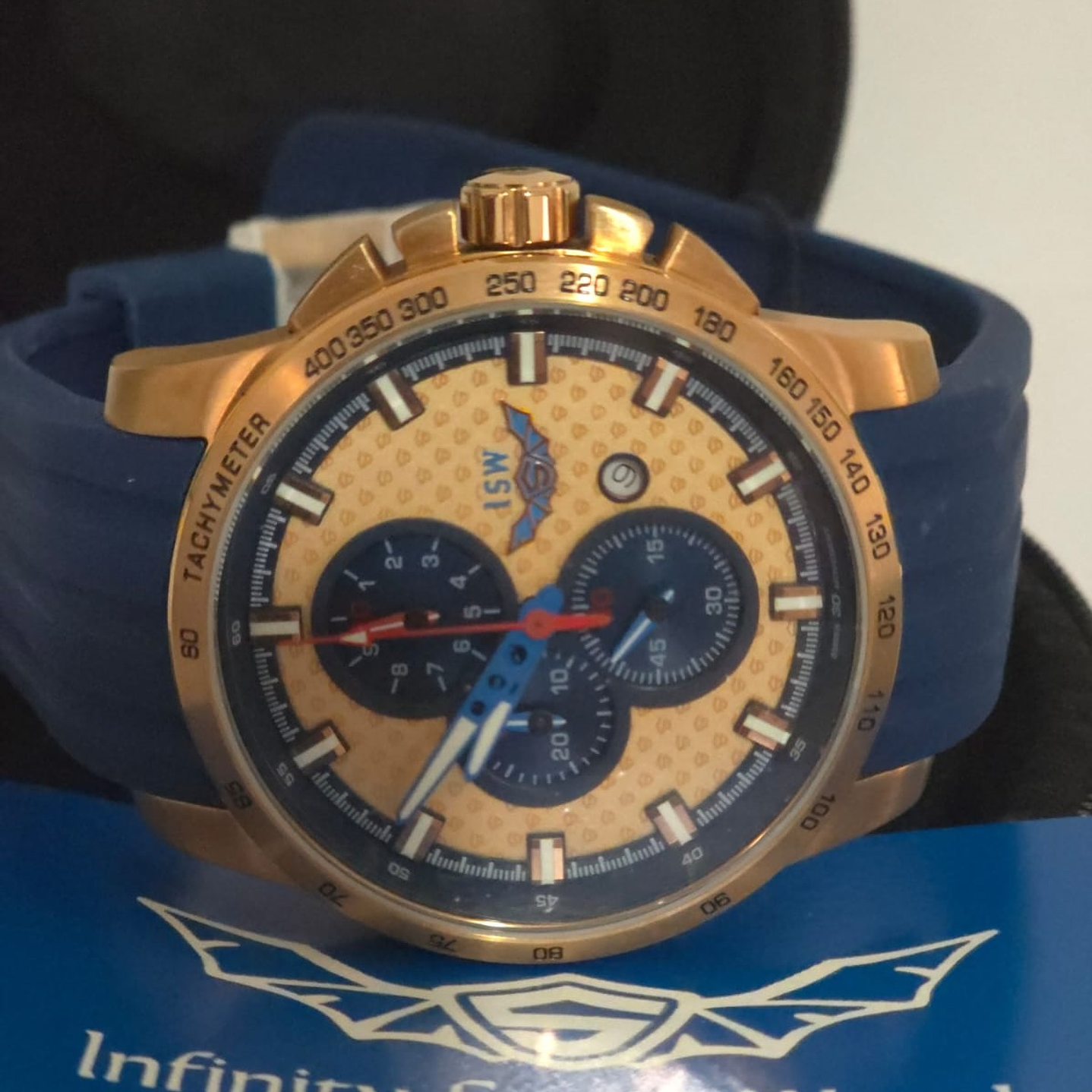 Reloj Swiss Isw Cronógrafo Blue gold 2