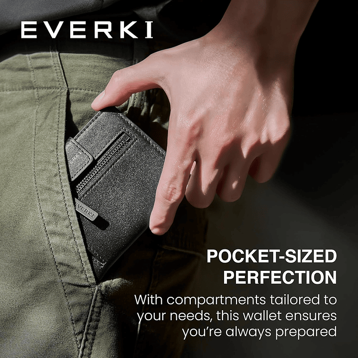 Billetera pequeña cuero hombre Everki 7