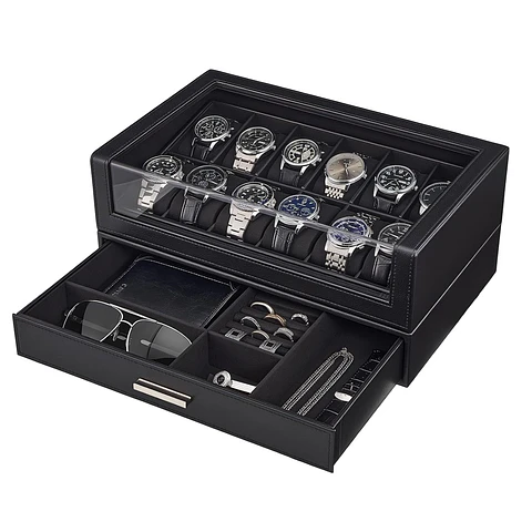 Caja organizadora exhibidora premium para relojes y complementos