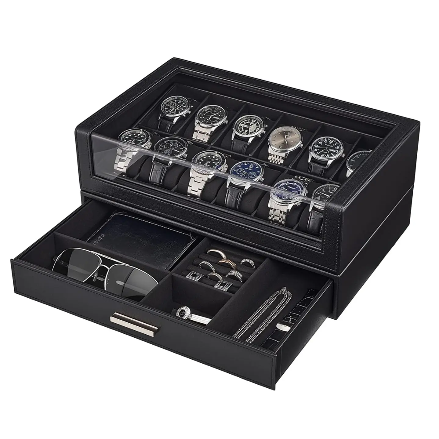 Caja organizadora exhibidora premium para relojes y complementos 1