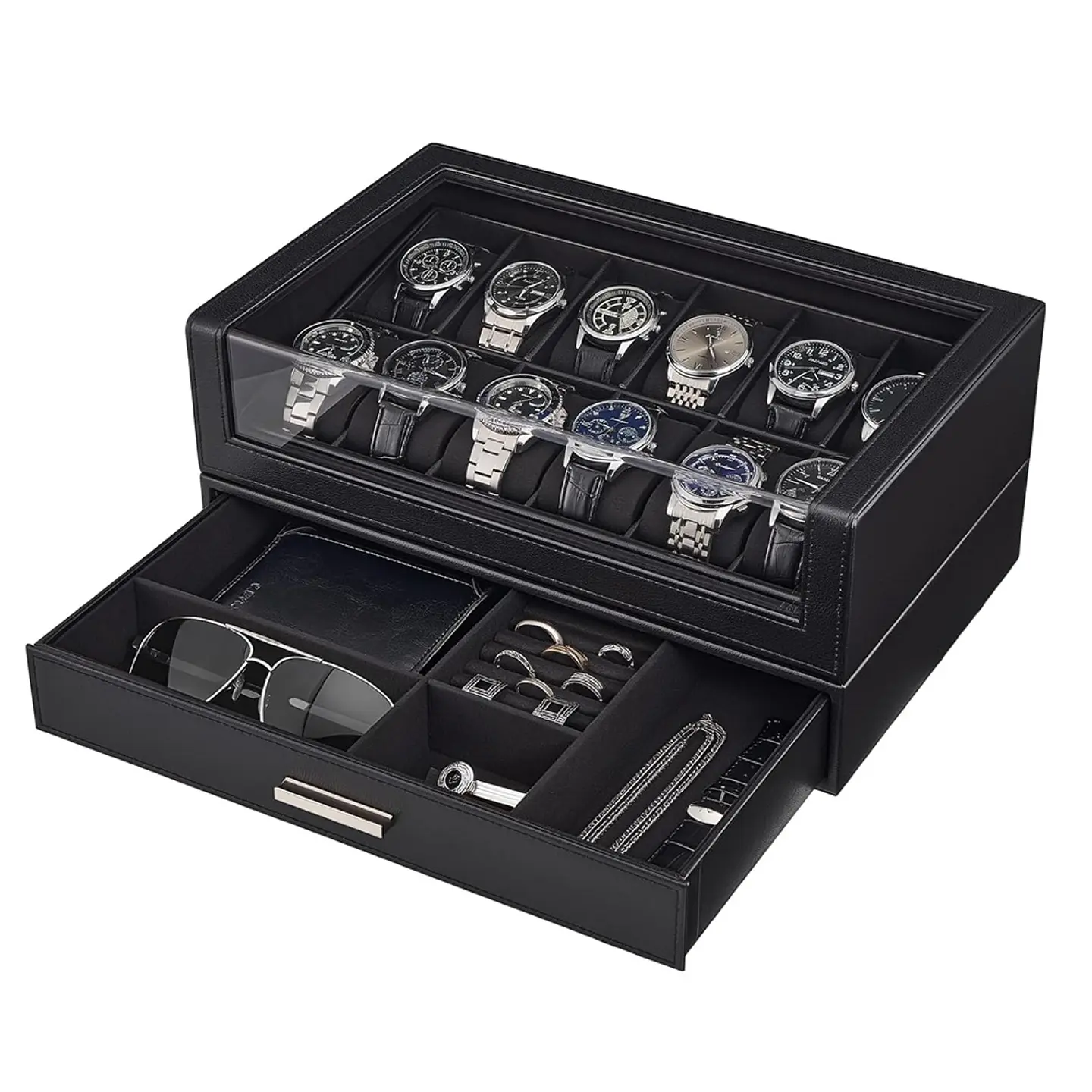 Caja organizadora exhibidora premium para relojes y complementos 1