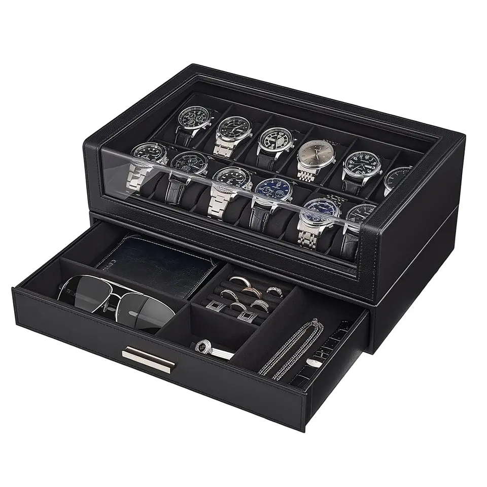 Caja organizadora exhibidora premium para relojes y complementos 1