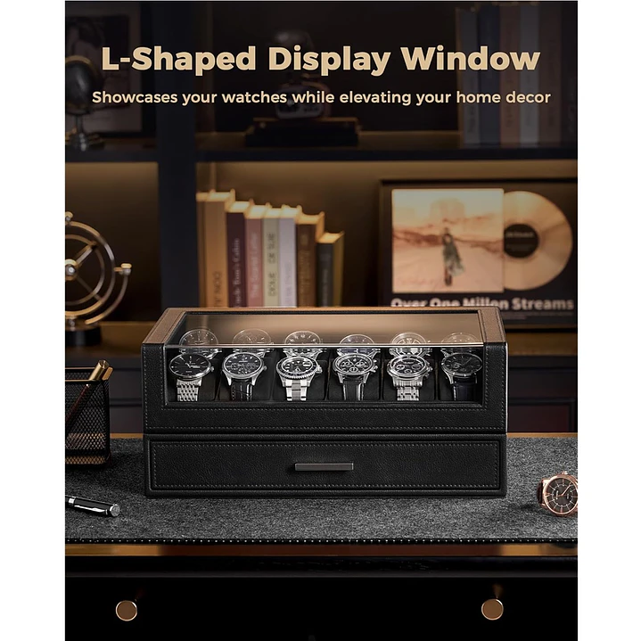 Caja organizadora exhibidora premium para relojes y complementos 5