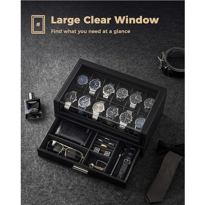 Caja organizadora exhibidora premium para relojes y complementos 6