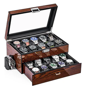 Caja Organizador Premium-Lujo en madera para 20 Relojes