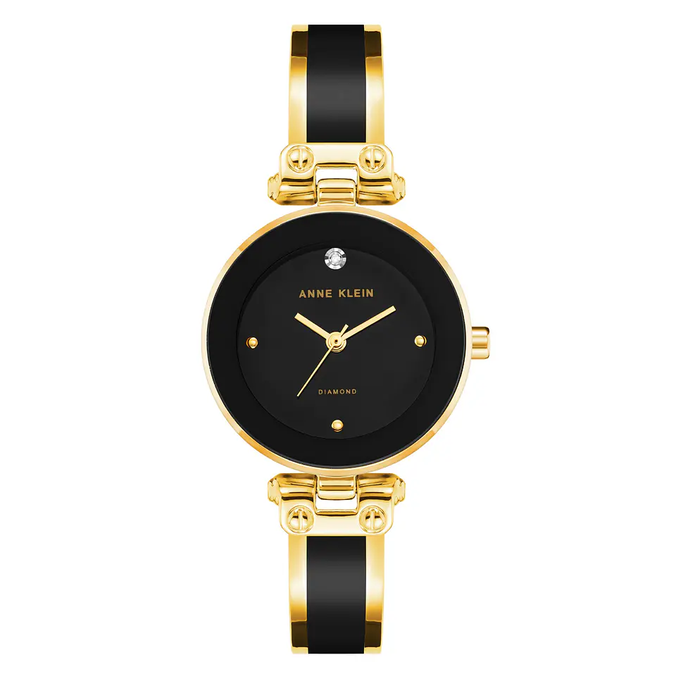 Reloj Mujer Negro Dorado Anne Klein Diamond 1
