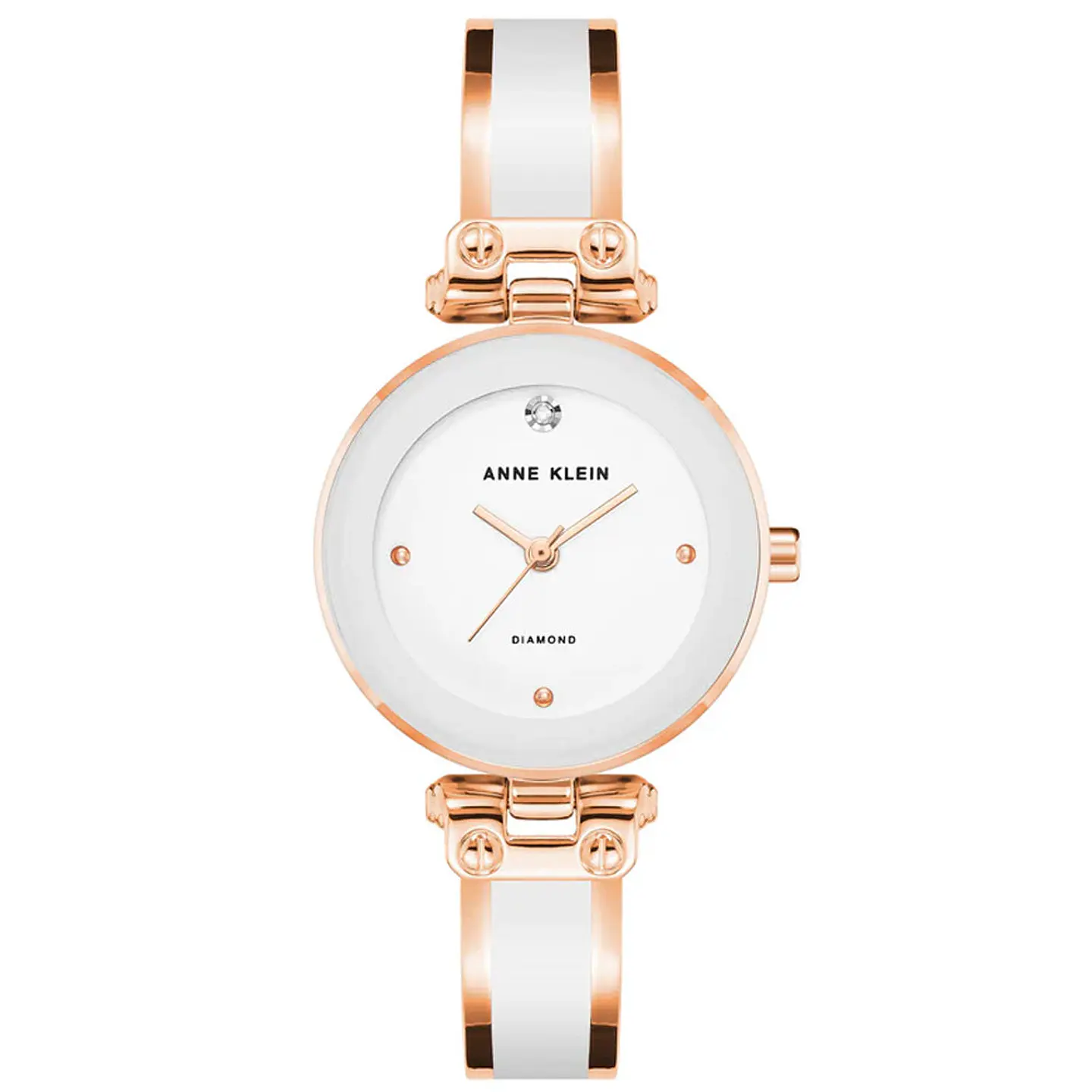 Reloj Mujer Anne Klein AK/1980WTRG Blanco Dorado Rosa con Diamante 1
