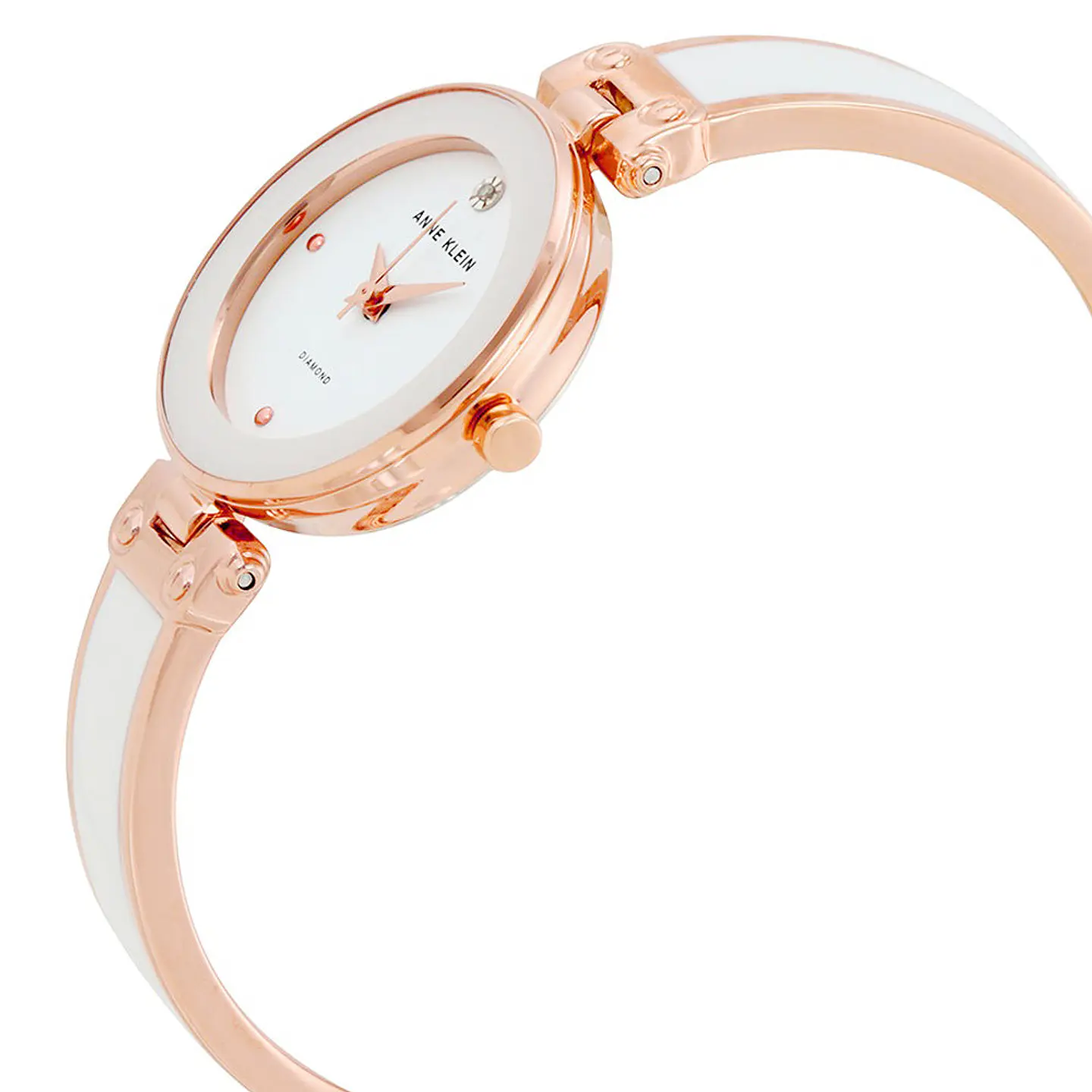 Reloj Mujer Anne Klein AK/1980WTRG Blanco Dorado Rosa con Diamante 2