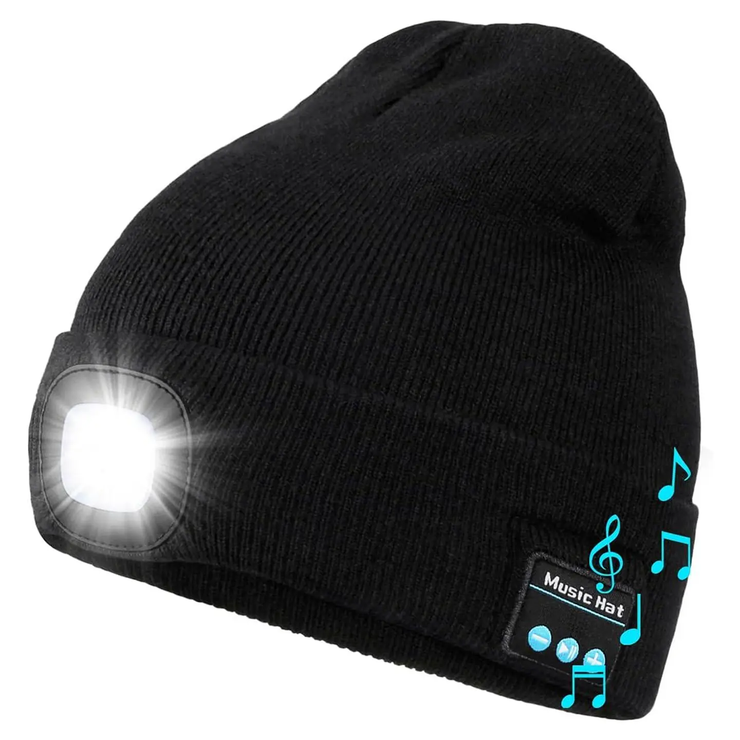 Gorro Bluetooth Wmcaps Negro con Luz LED y Auriculares 1