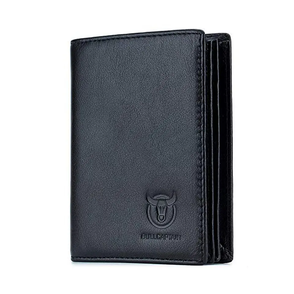 Billetera Hombre Bullcaptain QB-027 Negra en Cuero RFID 1