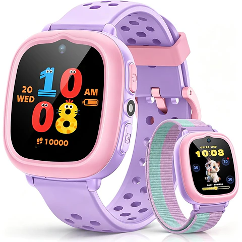 Reloj Inteligente Niños ENOMIR Spark Morado con Cámara, Juegos y Podómetro