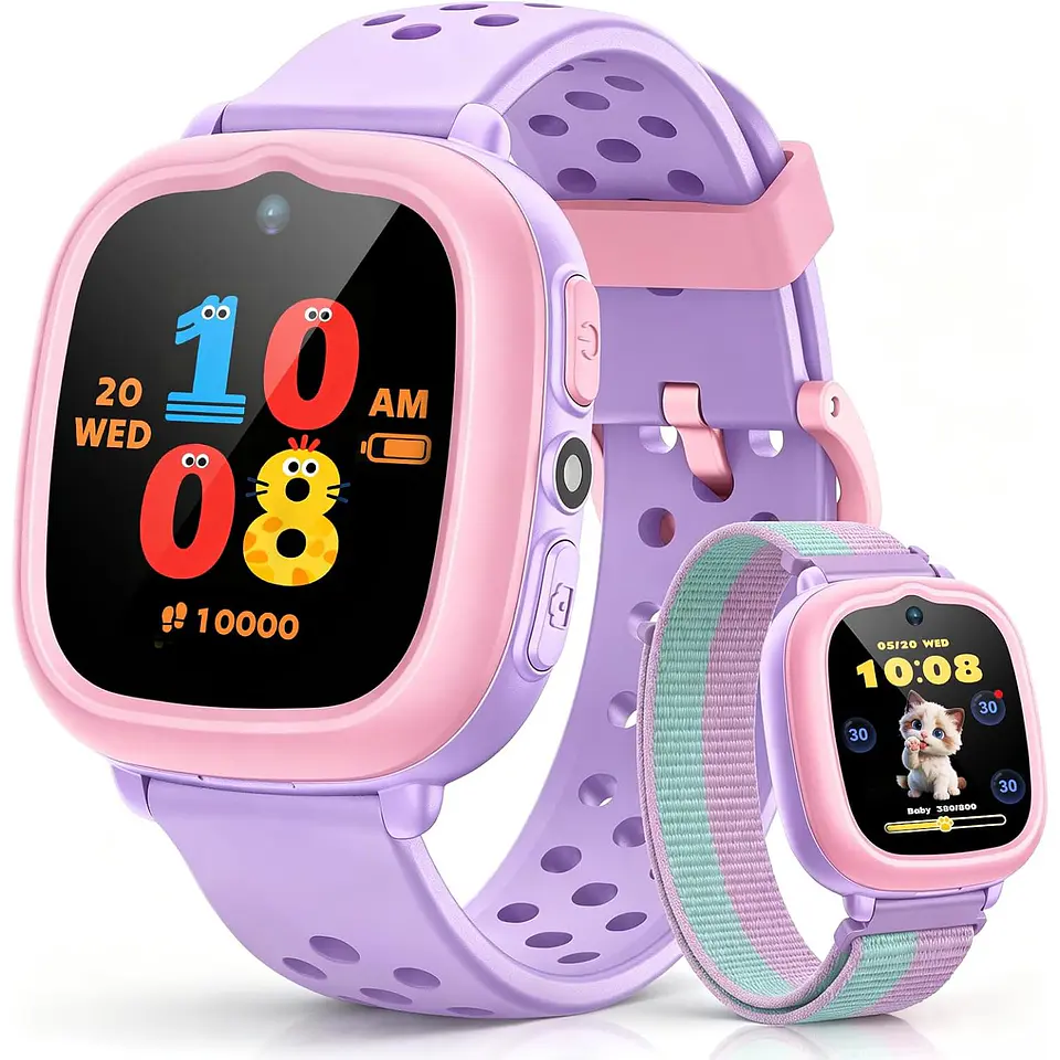 Reloj Inteligente Niños ENOMIR Spark Morado con Cámara, Juegos y Podómetro 1