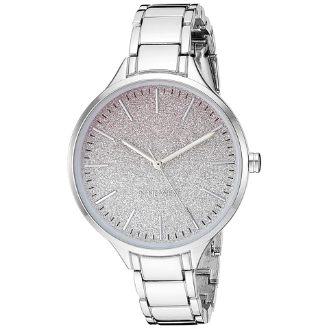 Reloj Mujer Nine West NW/2337OMSV Plateado con Esfera Glitter Degradada