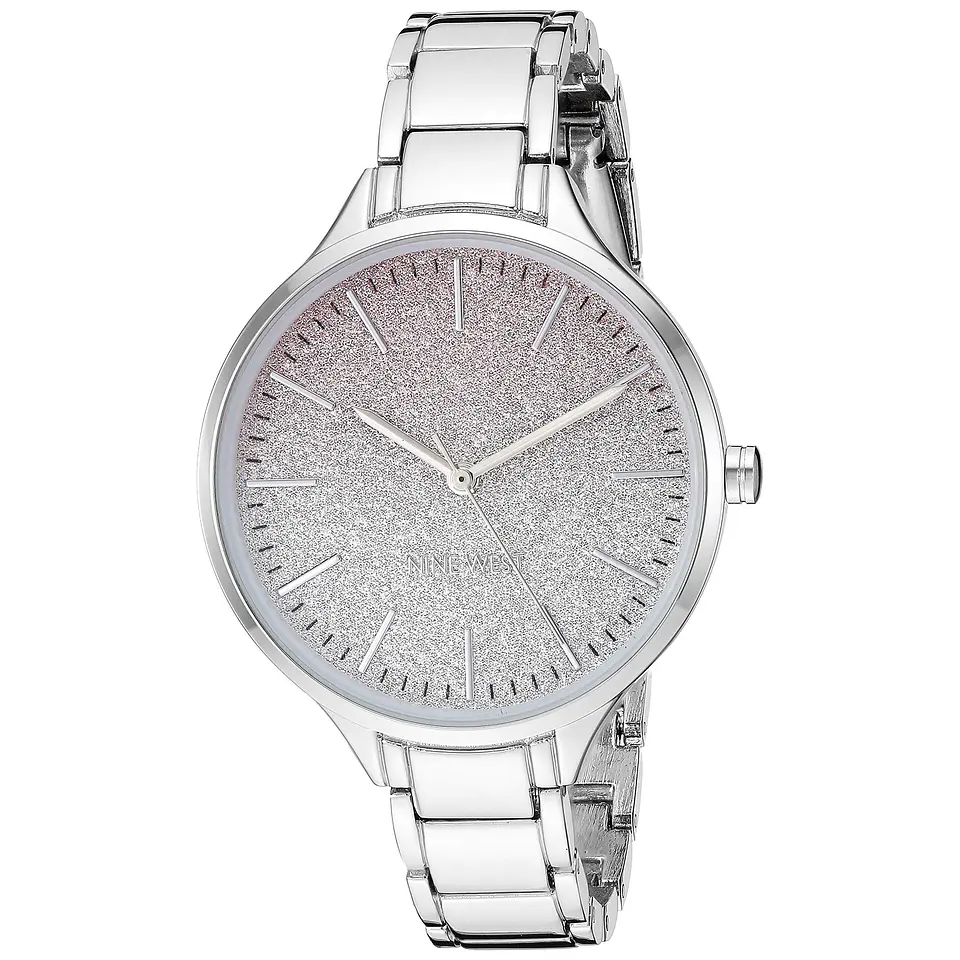 Reloj Mujer Nine West NW/2337OMSV Plateado con Esfera Glitter Degradada 1