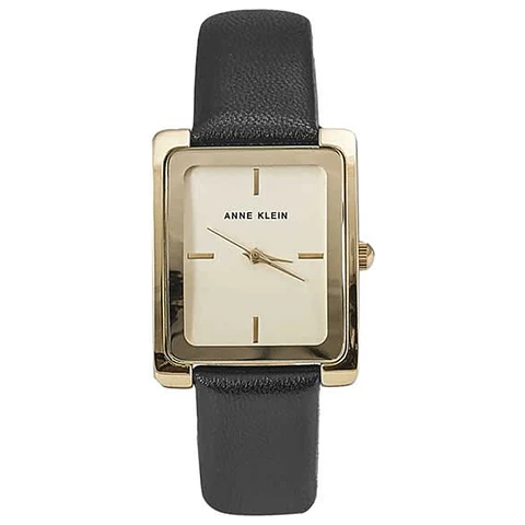 Reloj Mujer Anne Klein AK/2706CHBK Rectangular Dorado con Correa Negra