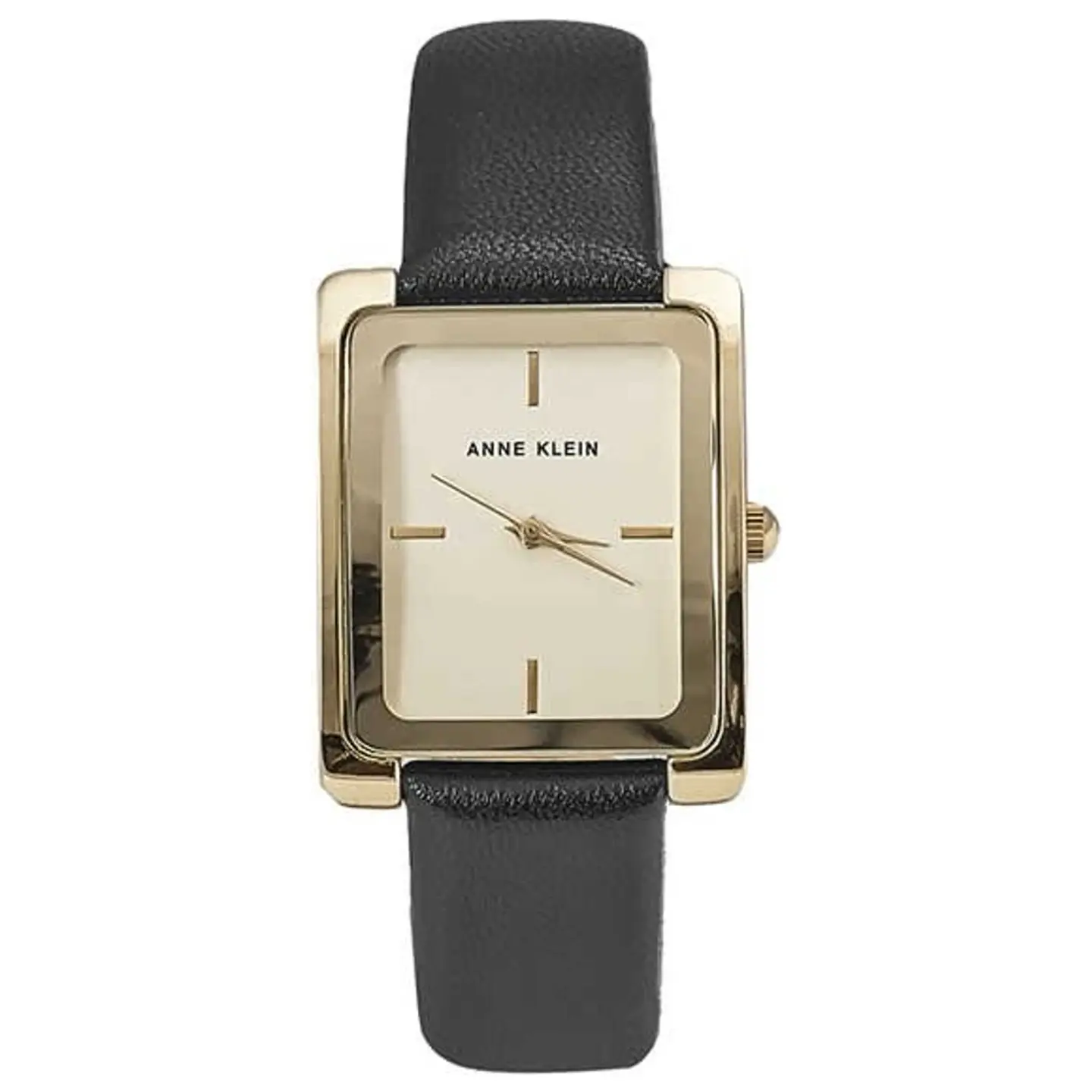 Reloj Mujer Anne Klein AK/2706CHBK Rectangular Dorado con Correa Negra 1