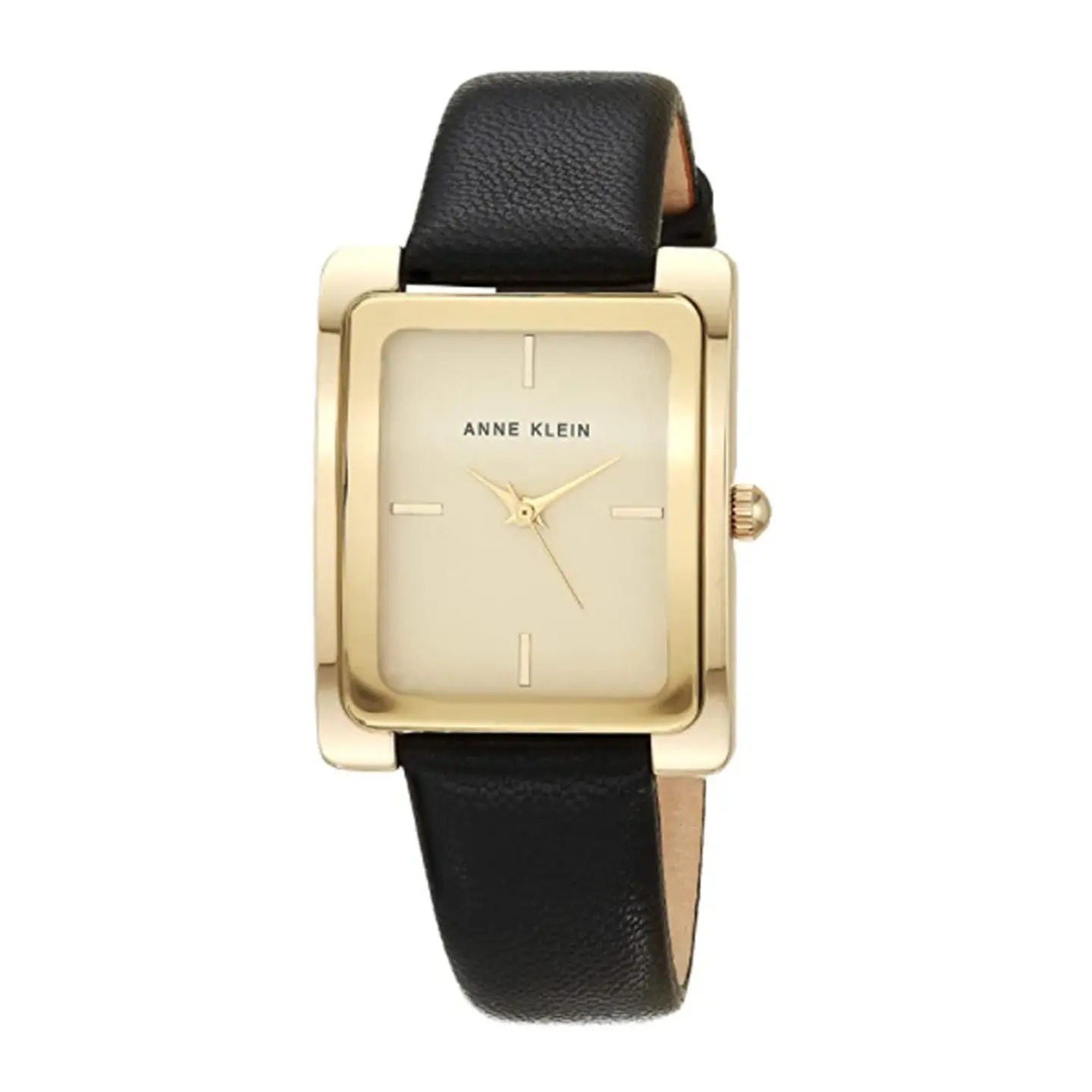 Reloj Mujer Anne Klein AK/2706CHBK Rectangular Dorado con Correa Negra 2