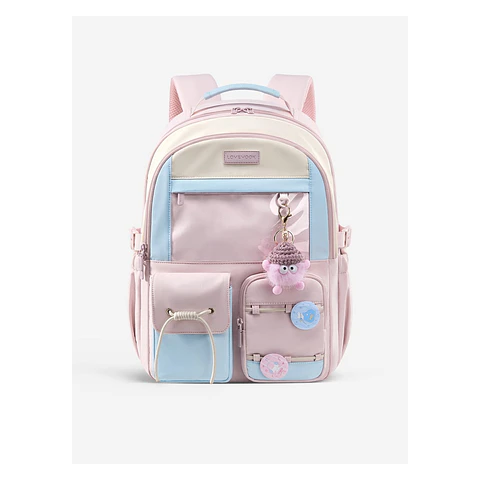 Morral Escolar LOVEVOOK 5583 Rosa y Azul Cielo para Laptop 15.6 pulgadas