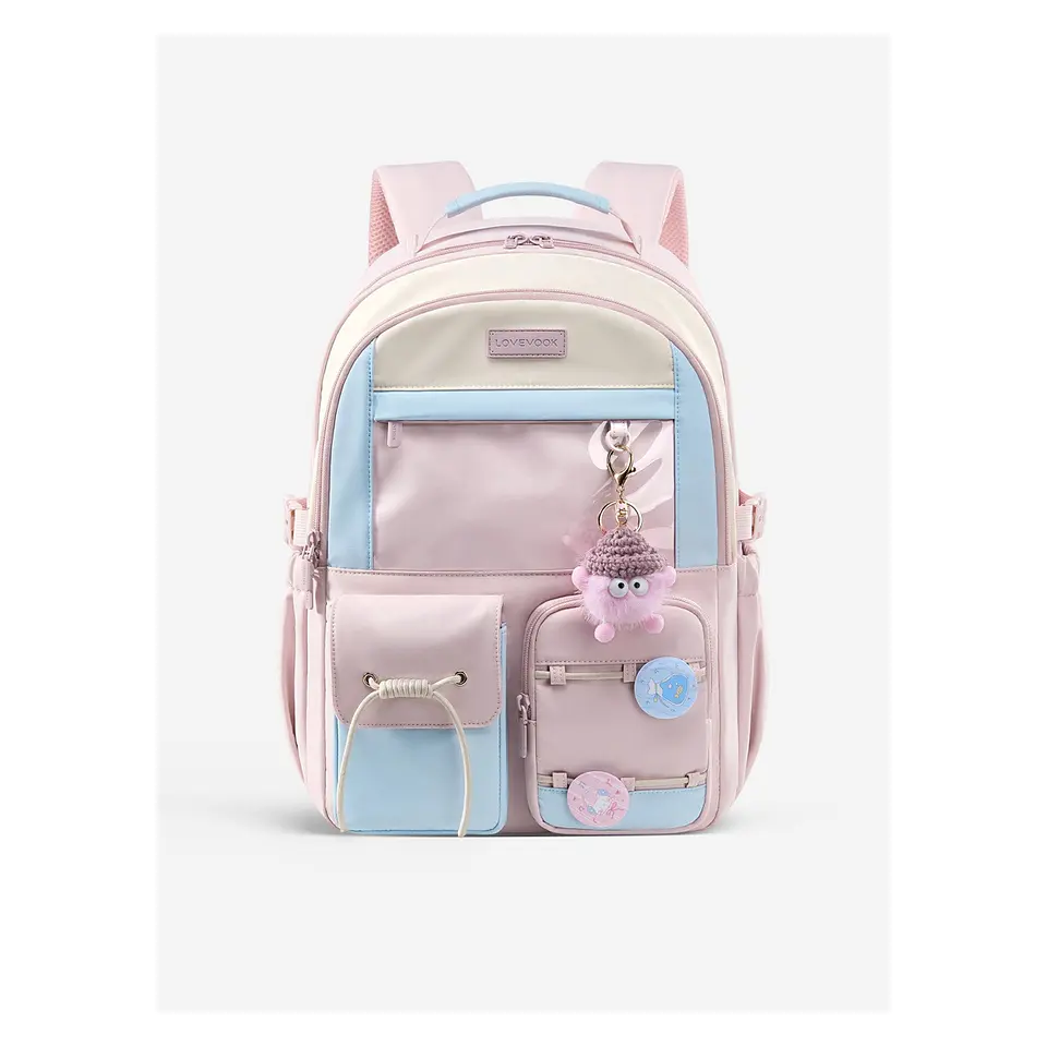 Morral Escolar LOVEVOOK 5583 Rosa y Azul Cielo para Laptop 15.6 pulgadas 1