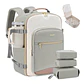 Morral de Viaje LOVEVOOK 40L Gris Claro Crema Rosa con 3 Organizadores - Miniatura 1
