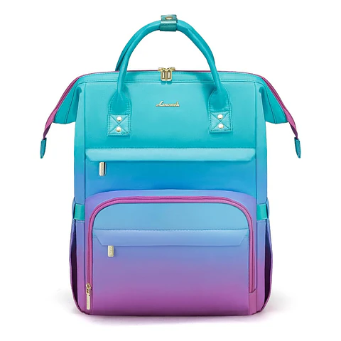 Morral LOVEVOOK Degradado Turquesa Azul Lila para Laptop 15.6 pulgadas