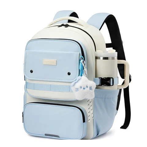 Morral LOVEVOOK Azul Claro y Crema para Laptop 15.6 pulgadas
