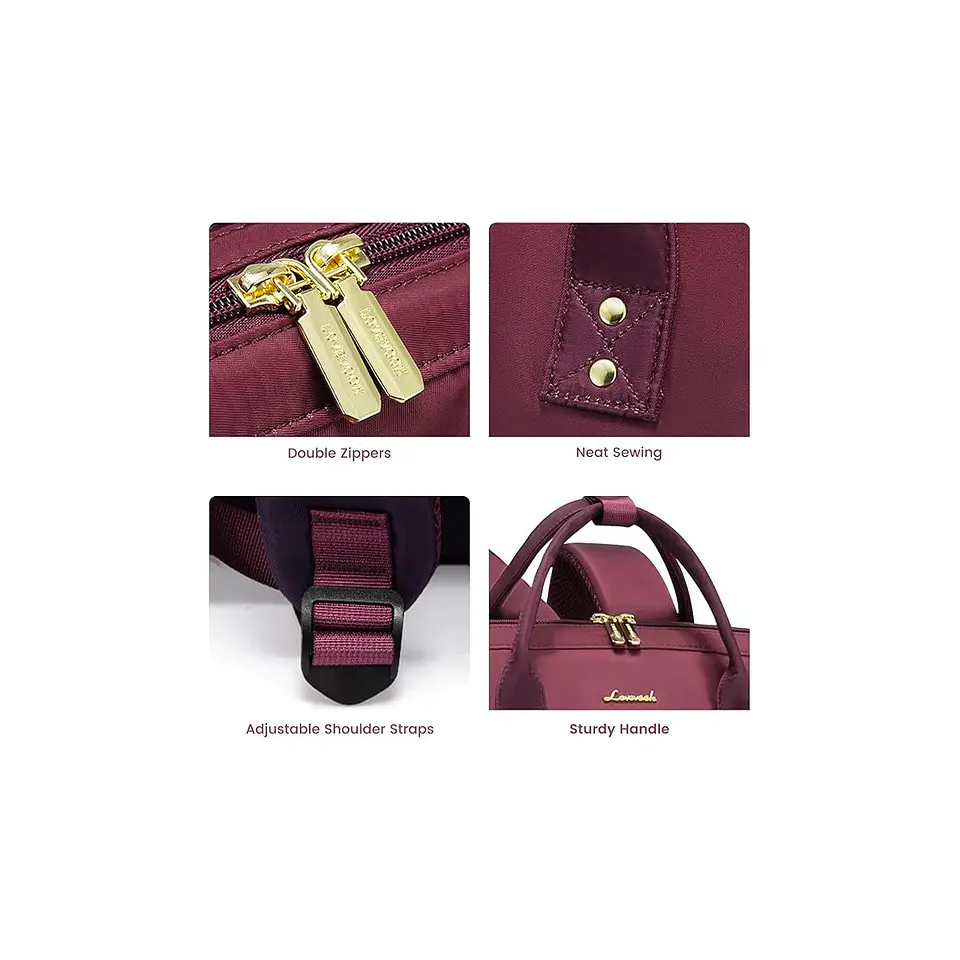 Morral LOVEVOOK Degradado Granate Morado para Laptop 15.6 pulgadas 5
