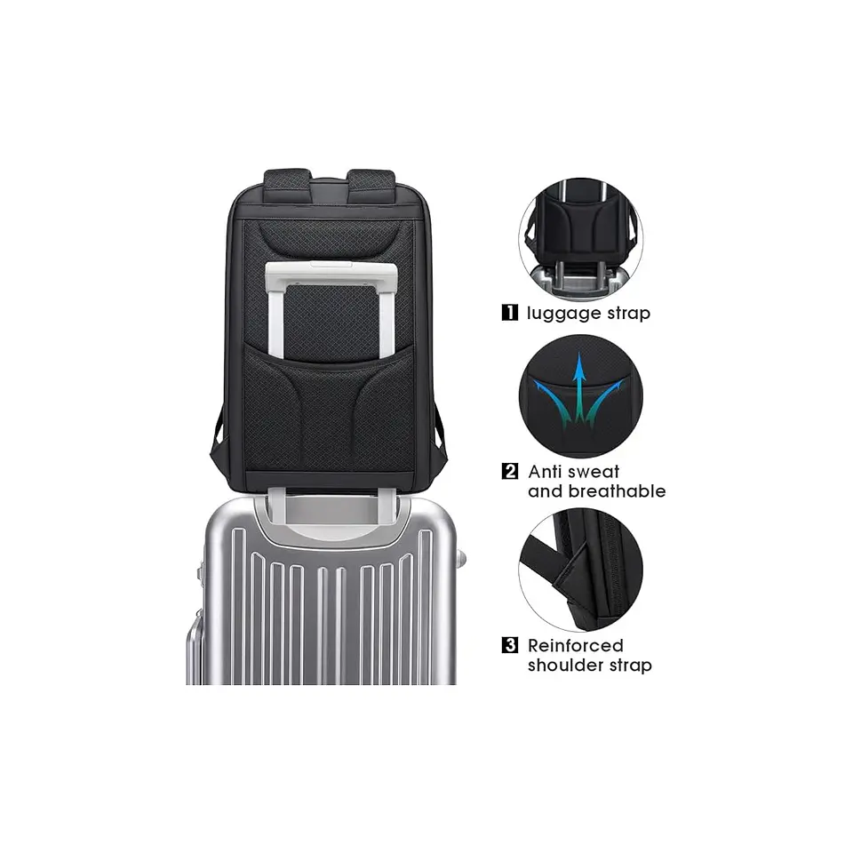 Morral BANGE 2517 Azul Negro para Laptop 15.6 pulgadas 2
