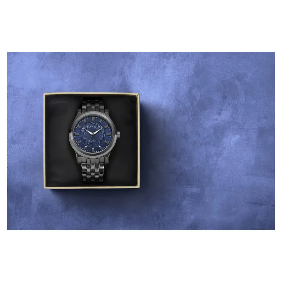 Reloj Perry Ellis Solar PES0013GU Azul Negro Gunmetal para Hombre 2