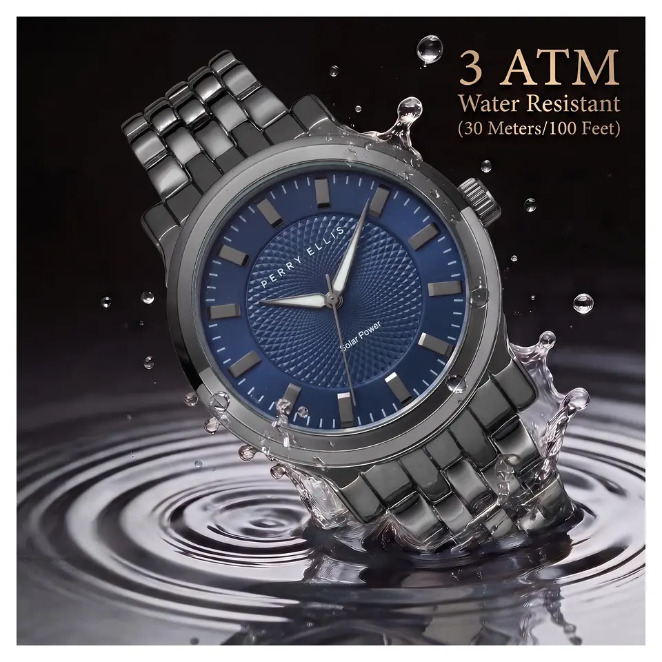 Reloj Perry Ellis Solar PES0013GU Azul Negro Gunmetal para Hombre 3