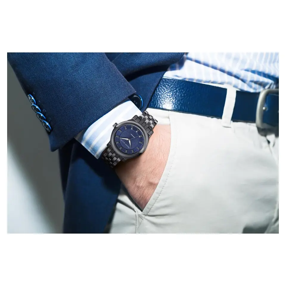 Reloj Perry Ellis Solar PES0013GU Azul Negro Gunmetal para Hombre 4