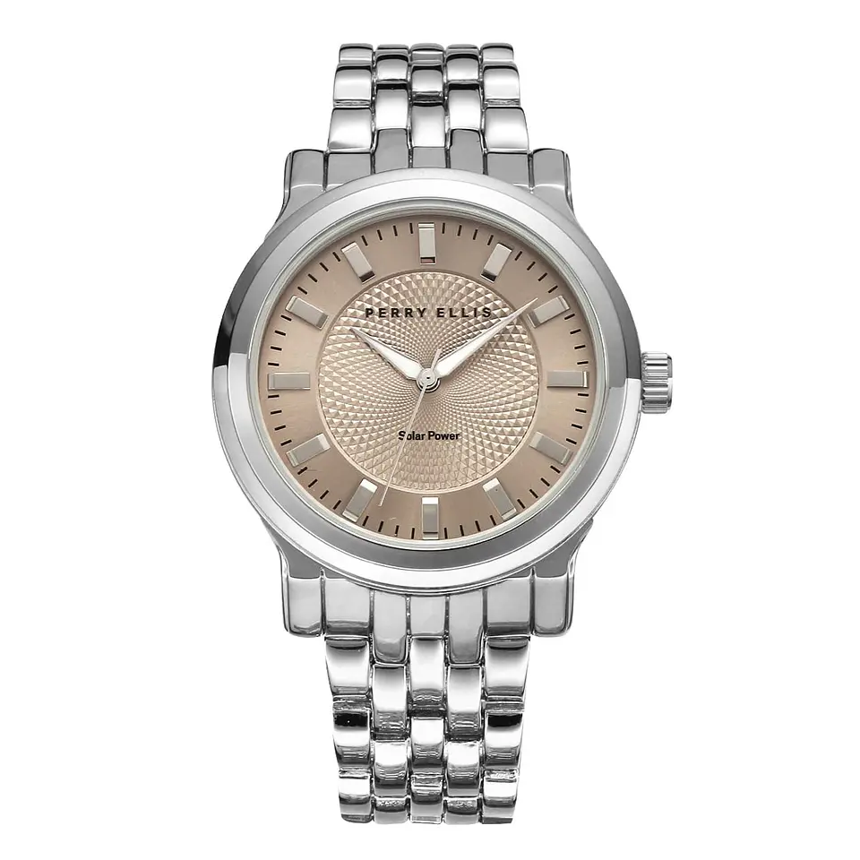 Reloj Perry Ellis Solar PES0013SL Arena Plateado para Hombre 1