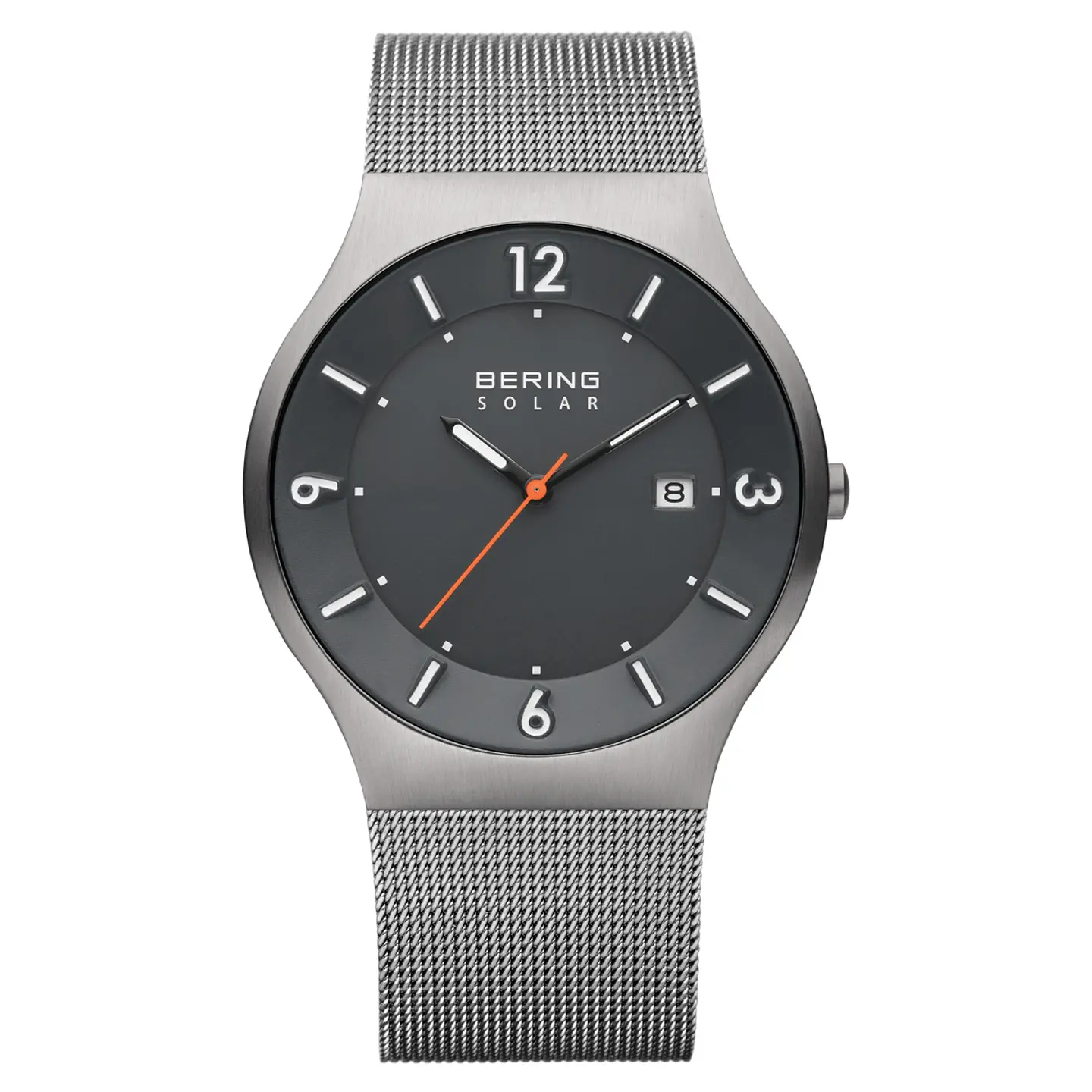 Reloj BERING Solar 14440-077 Gris con Malla Milanesa y Zafiro 1