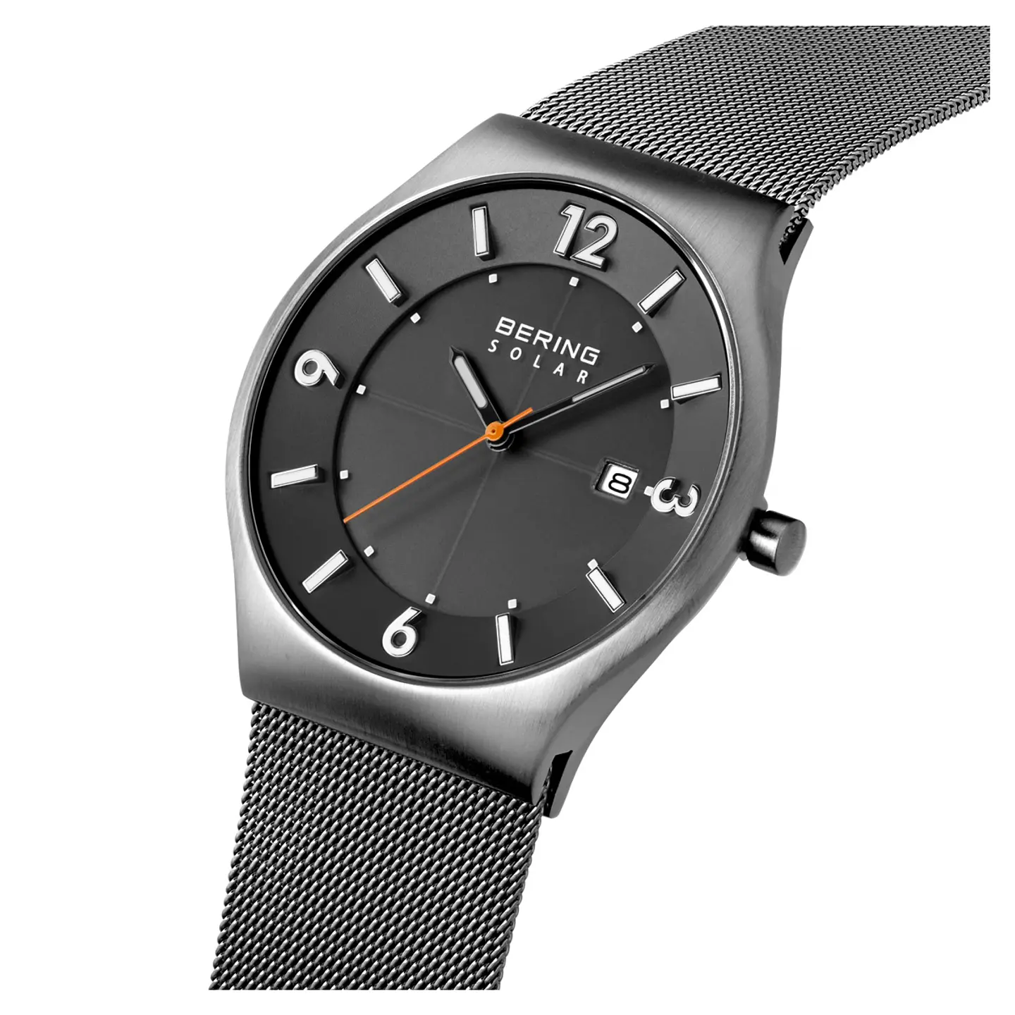 Reloj BERING Solar 14440-077 Gris con Malla Milanesa y Zafiro 3
