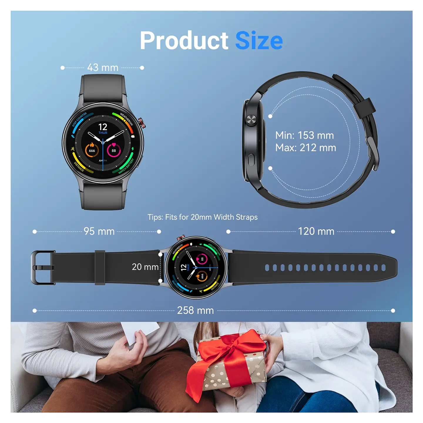 Reloj Inteligente Fitpolo AR-01 Negro AMOLED con Llamadas Bluetooth 5