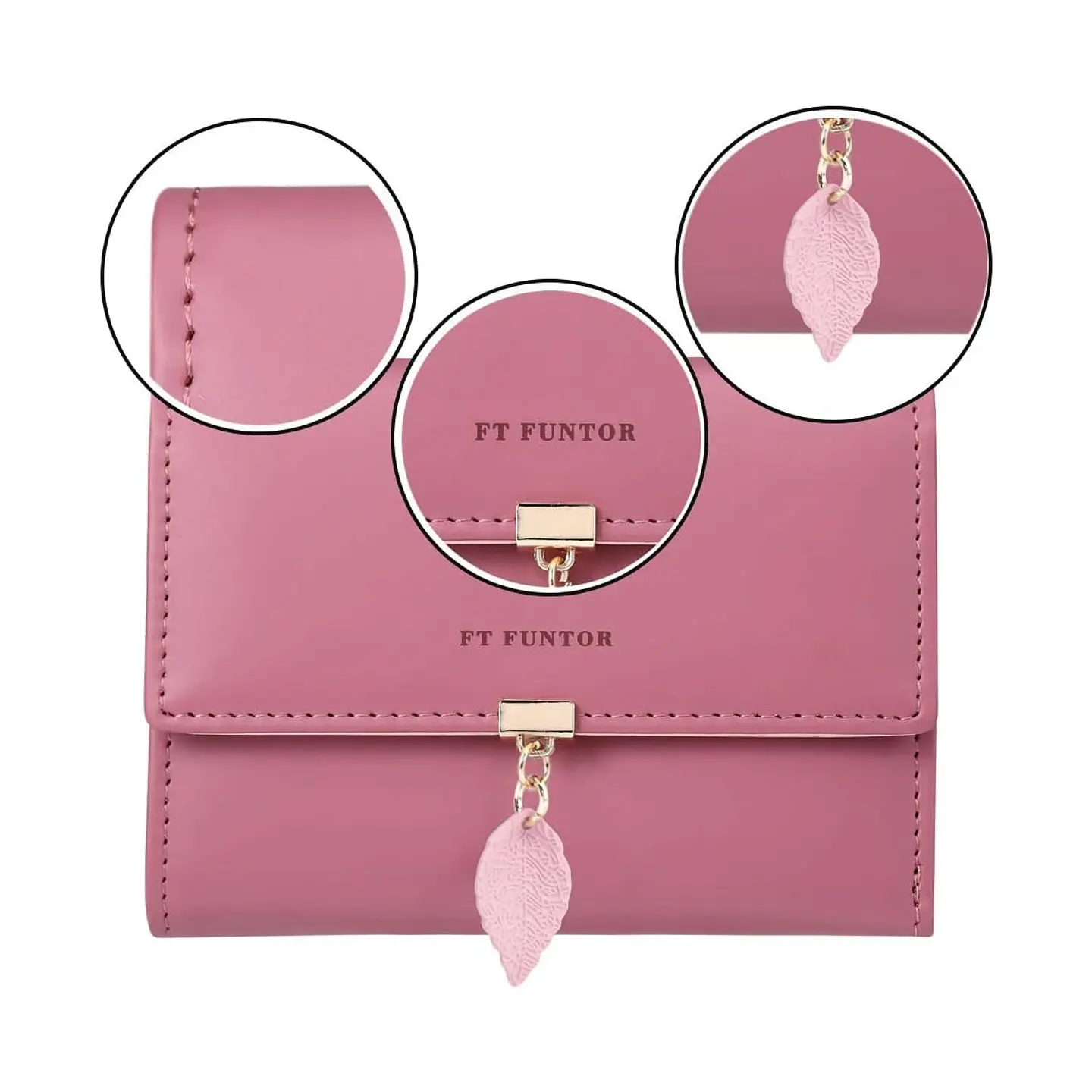 Billetera FT FUNTOR RFID con Hoja - Colores Pastel 3
