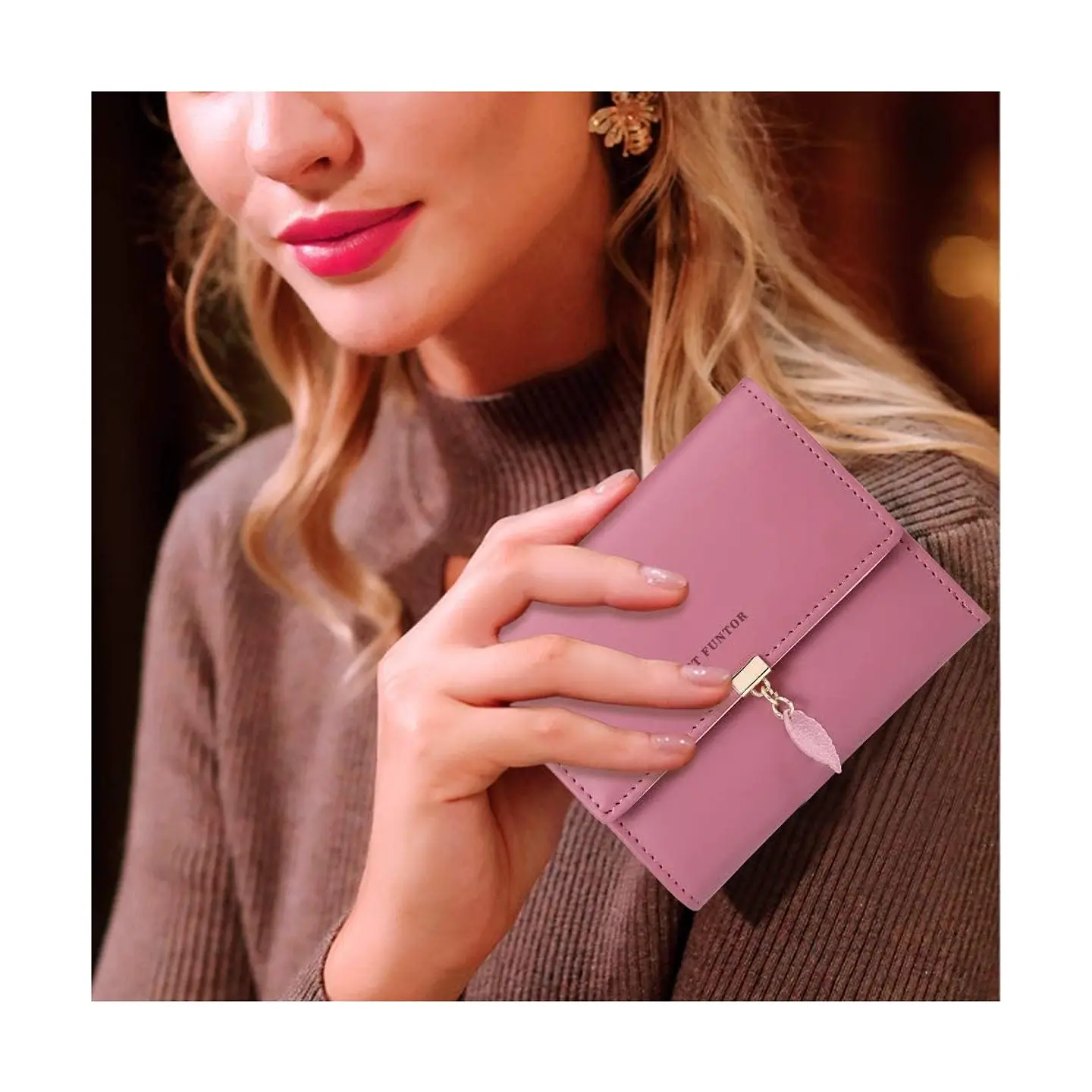 Billetera FT FUNTOR RFID con Hoja - Colores Pastel 5