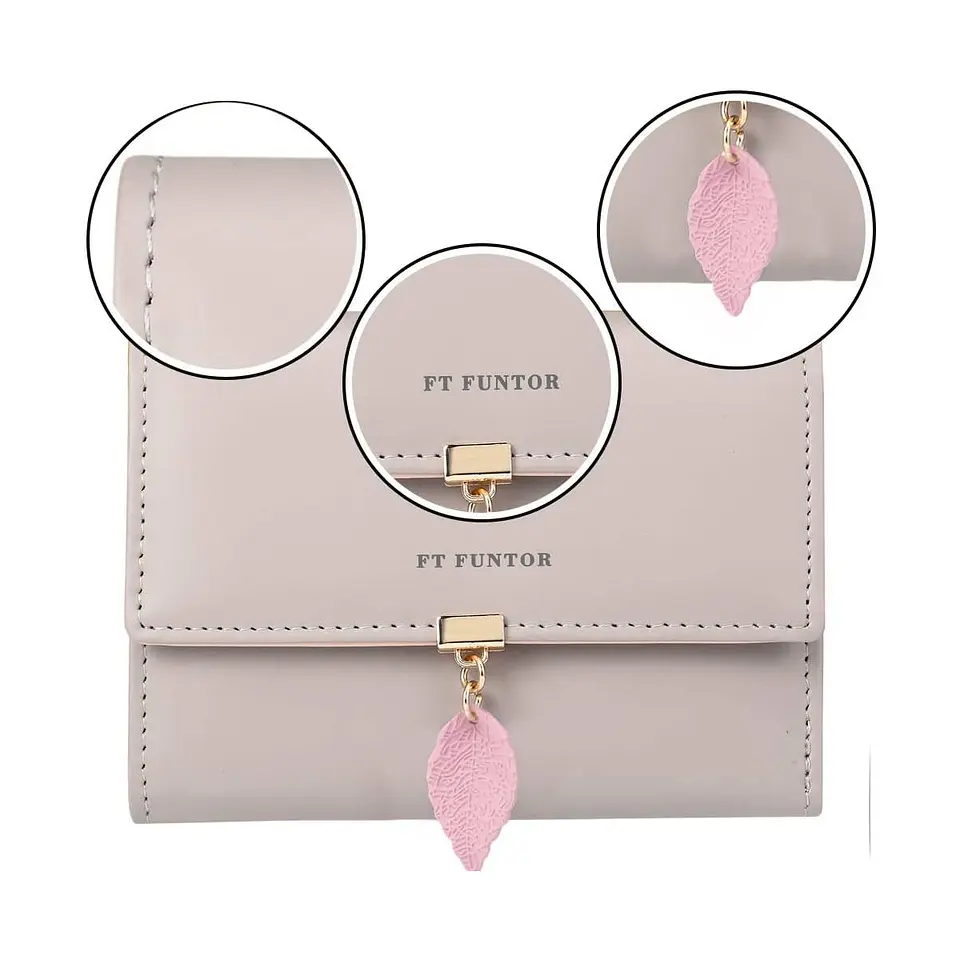Billetera FT FUNTOR RFID con Hoja - Colores Pastel 7