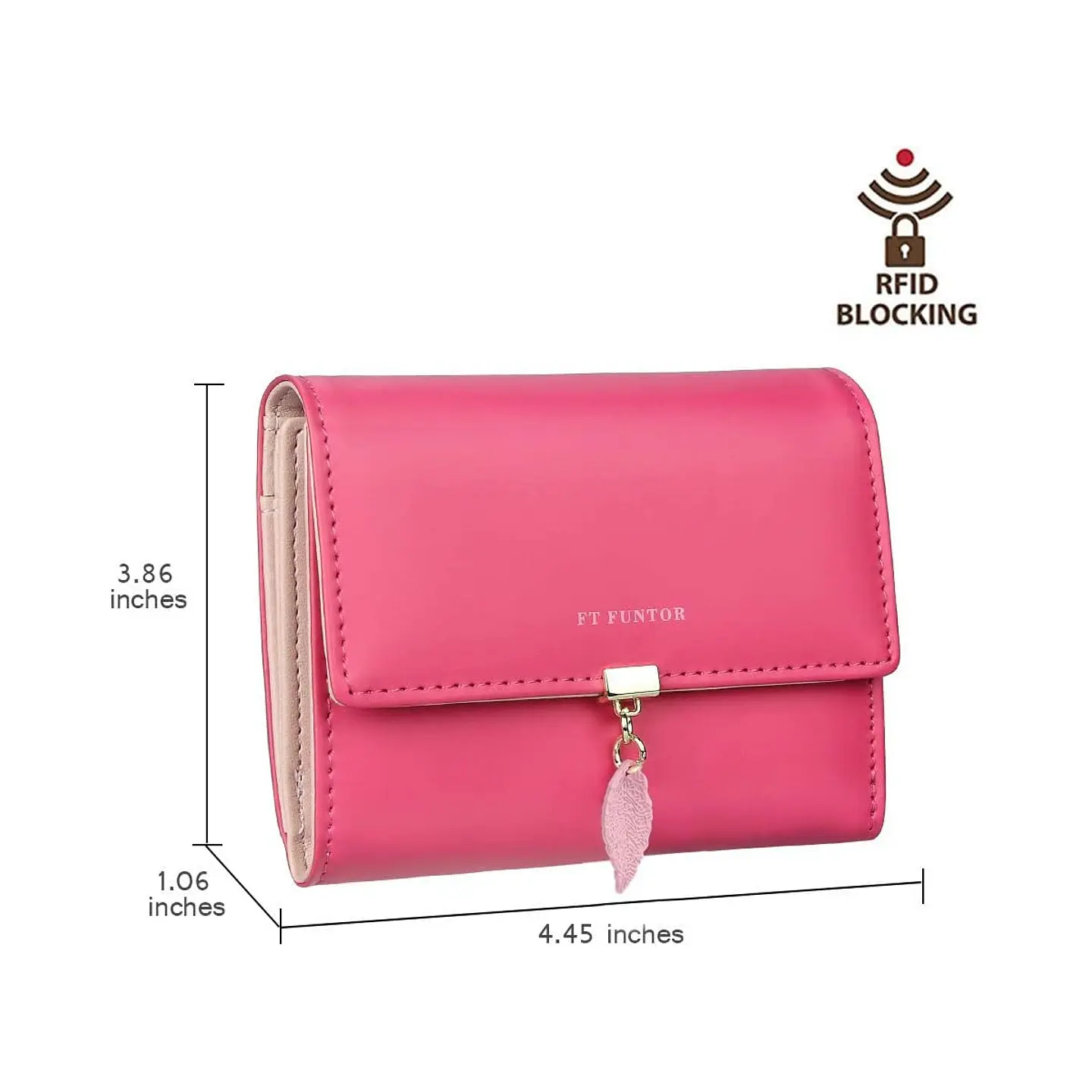 Billetera FT FUNTOR RFID con Hoja - Colores Pastel 12