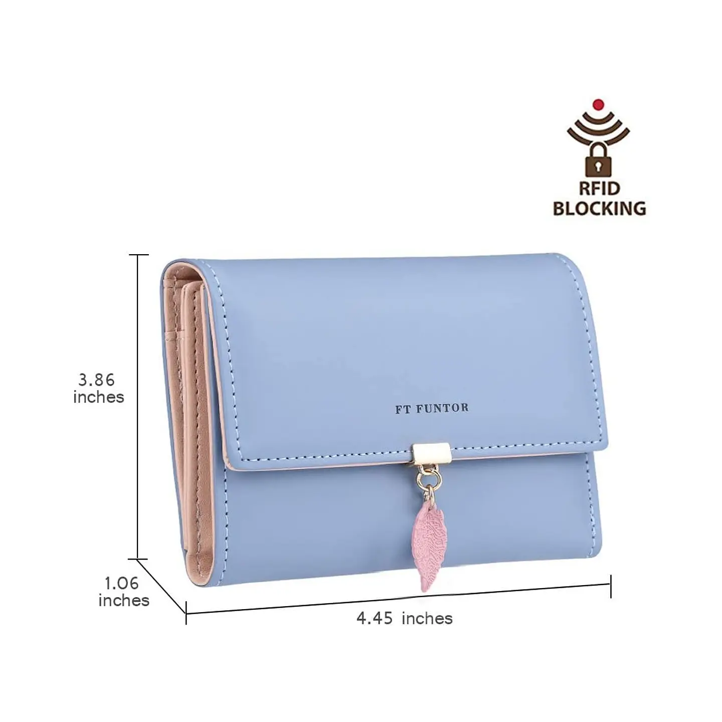 Billetera FT FUNTOR RFID con Hoja - Colores Pastel 16
