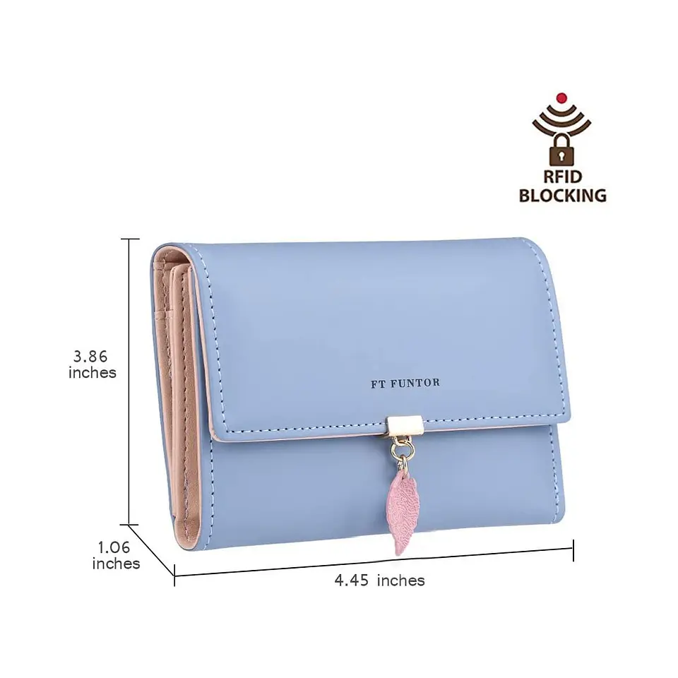 Billetera FT FUNTOR RFID con Hoja - Colores Pastel 16