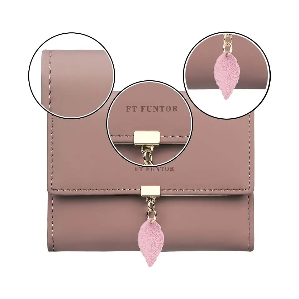 Billetera FT FUNTOR RFID con Hoja - Colores Pastel 19