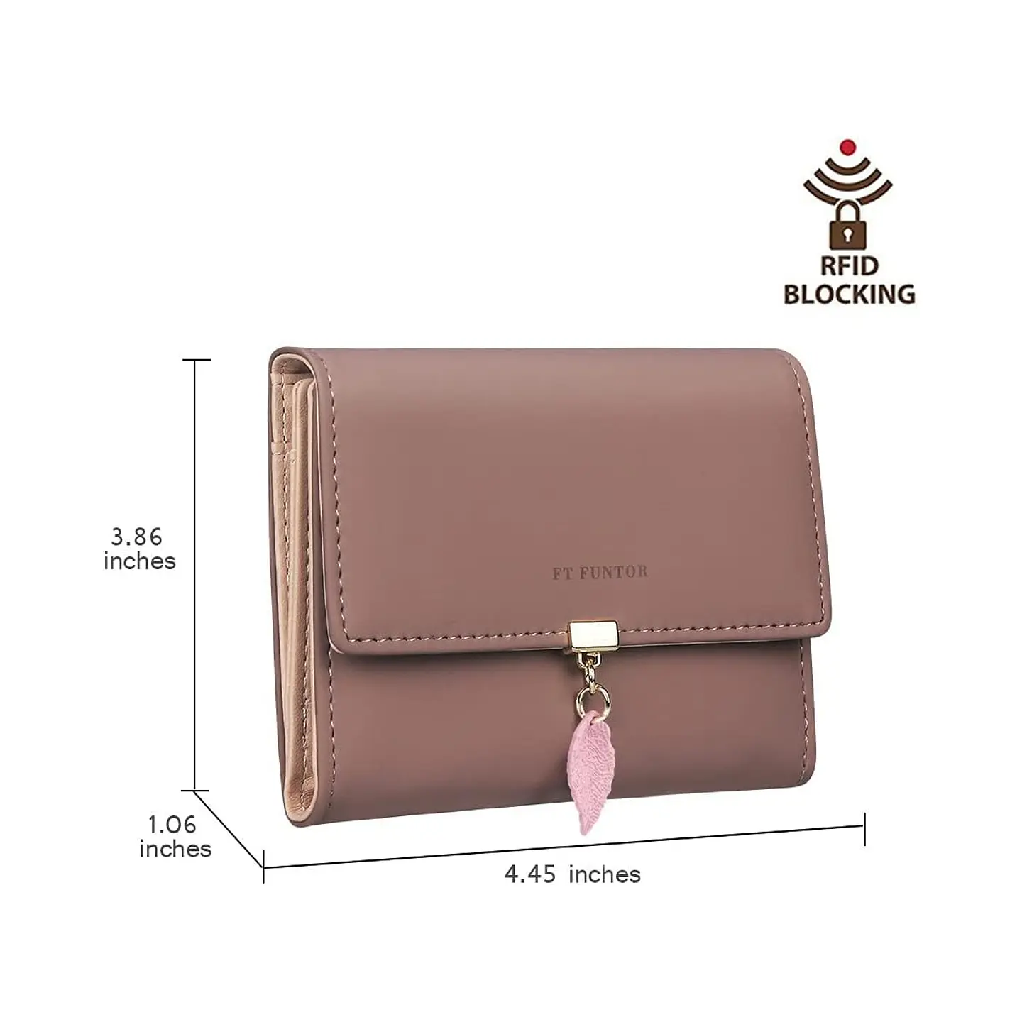 Billetera FT FUNTOR RFID con Hoja - Colores Pastel 20
