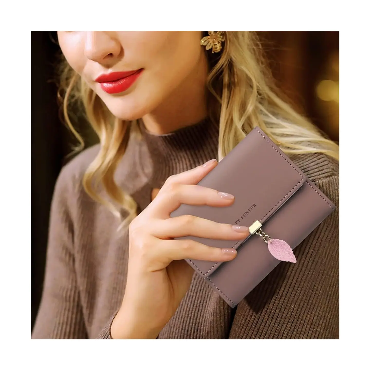 Billetera FT FUNTOR RFID con Hoja - Colores Pastel 21