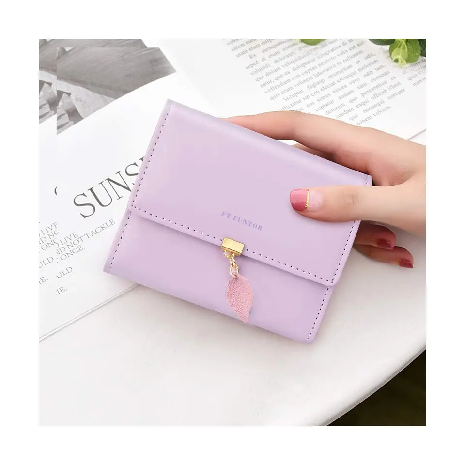 Billetera FT FUNTOR RFID con Hoja - Colores Pastel 25