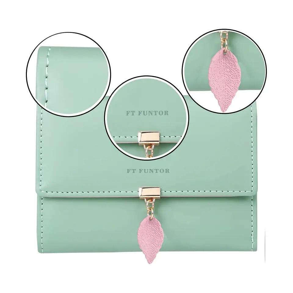 Billetera FT FUNTOR RFID con Hoja - Colores Pastel 26