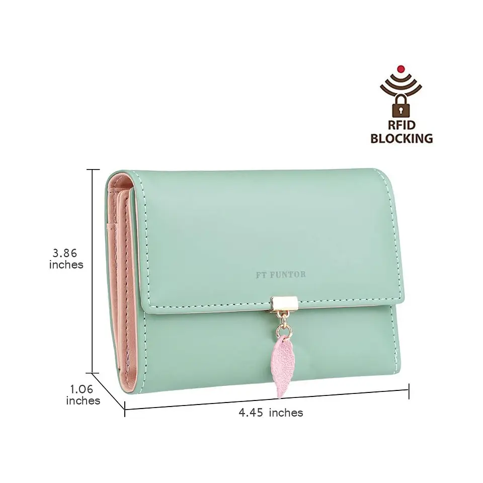 Billetera FT FUNTOR RFID con Hoja - Colores Pastel 27