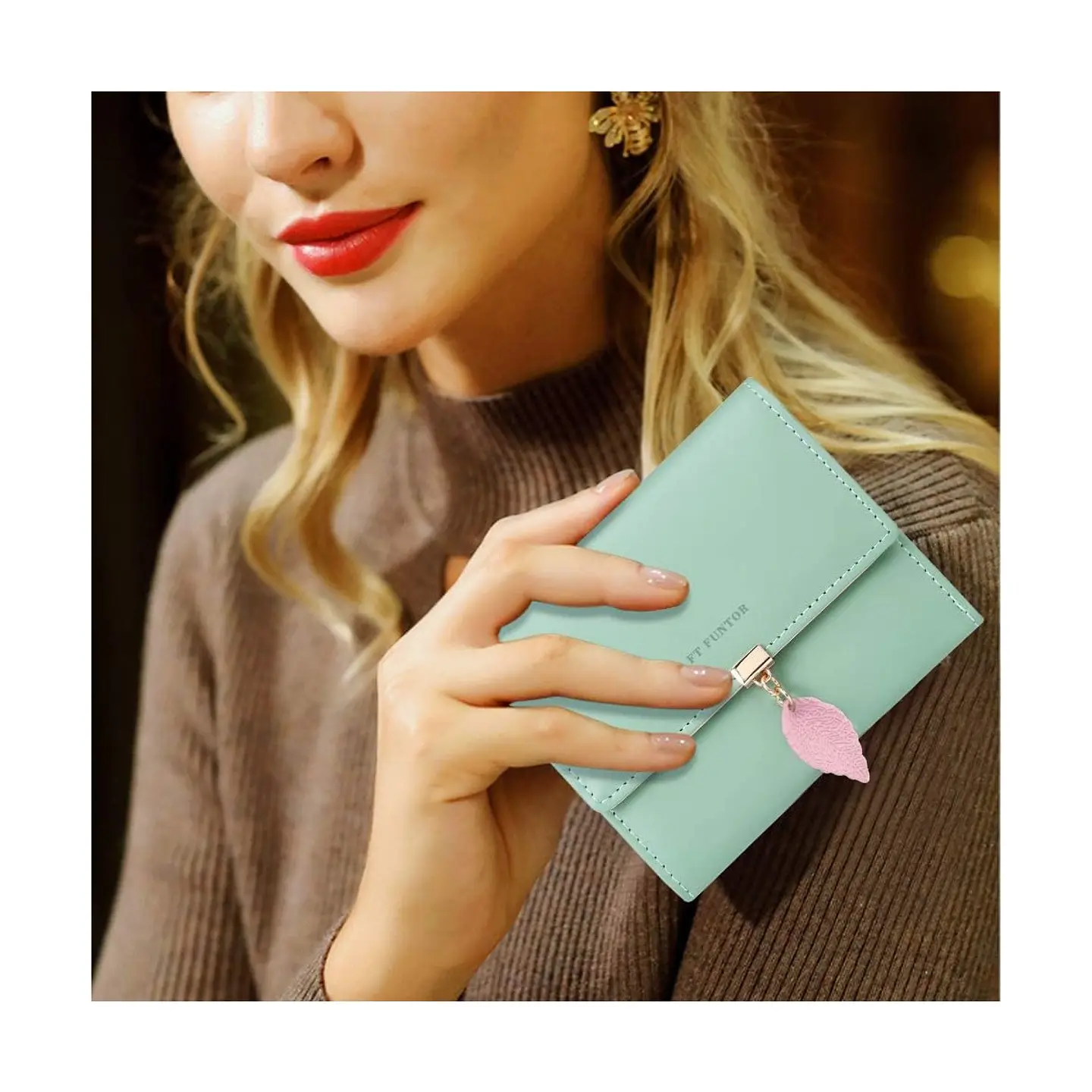 Billetera FT FUNTOR RFID con Hoja - Colores Pastel 28