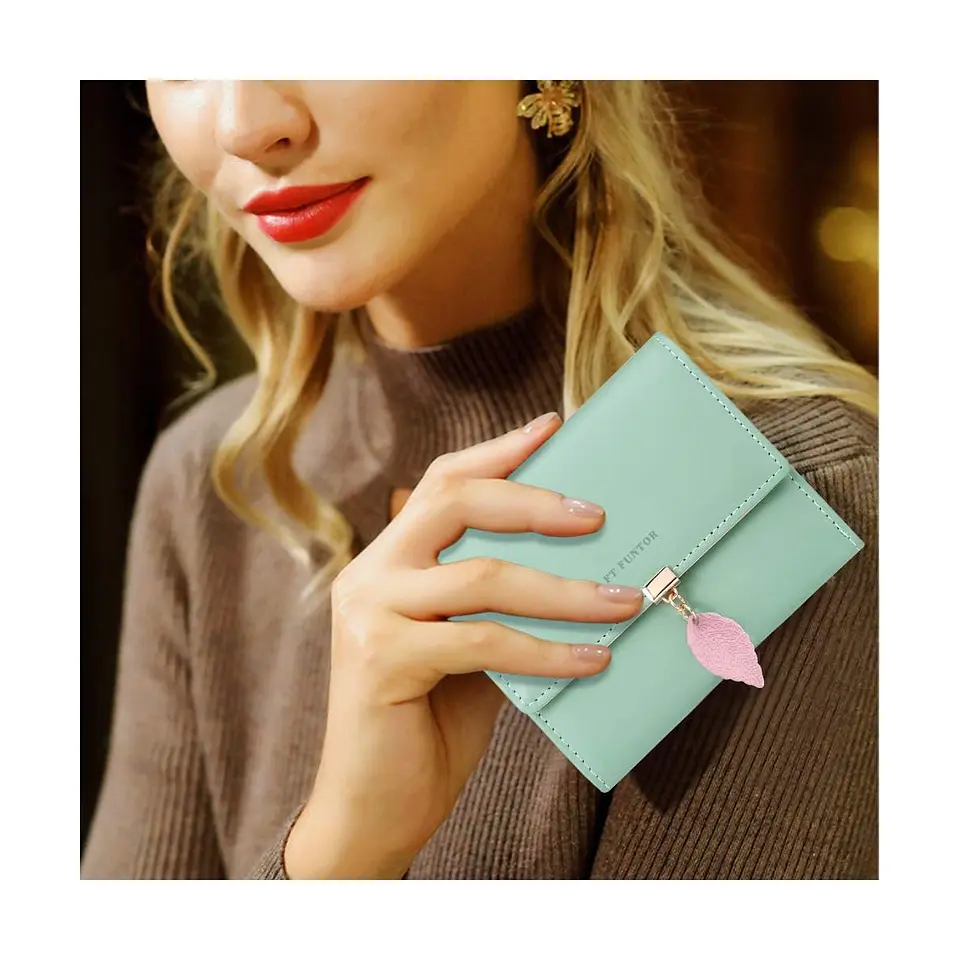 Billetera FT FUNTOR RFID con Hoja - Colores Pastel 28